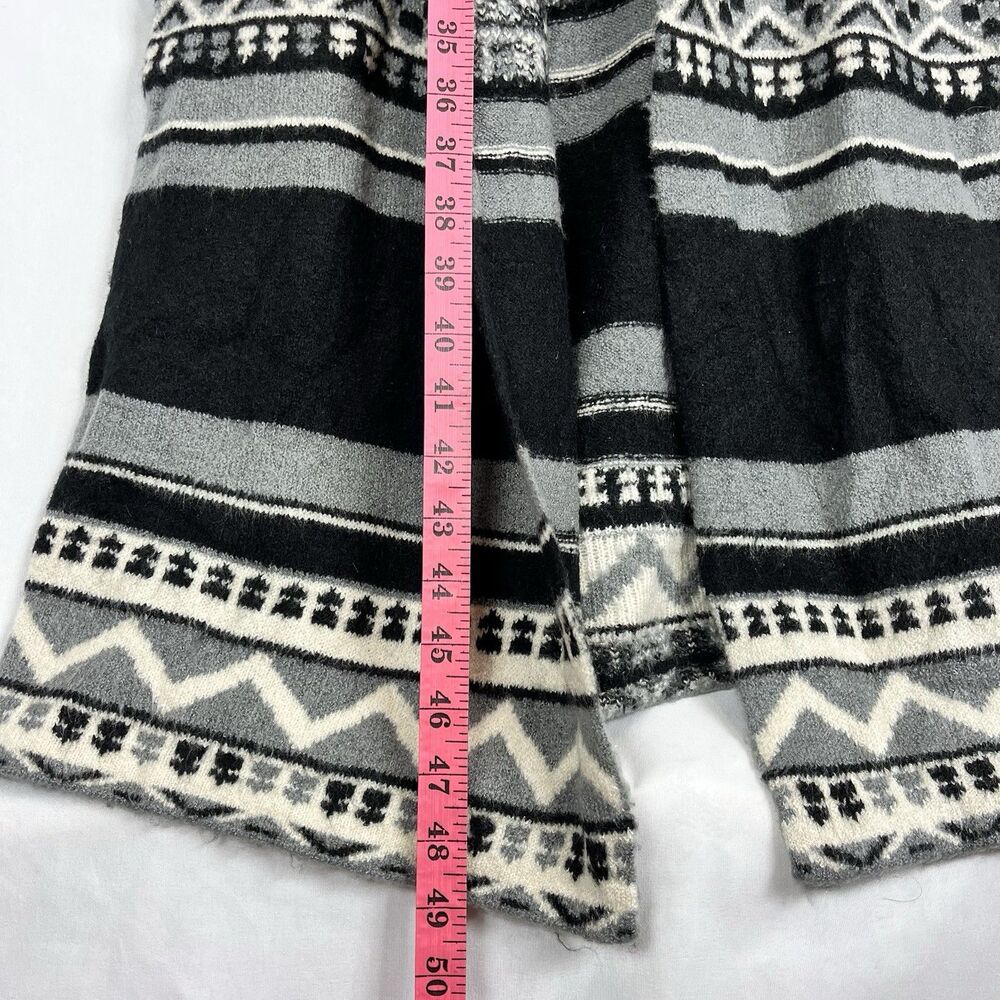 Women Caslon By Norstrom Long Cardigan Aztec Tribal Boho Open Front Size S - Picture 7 of 15